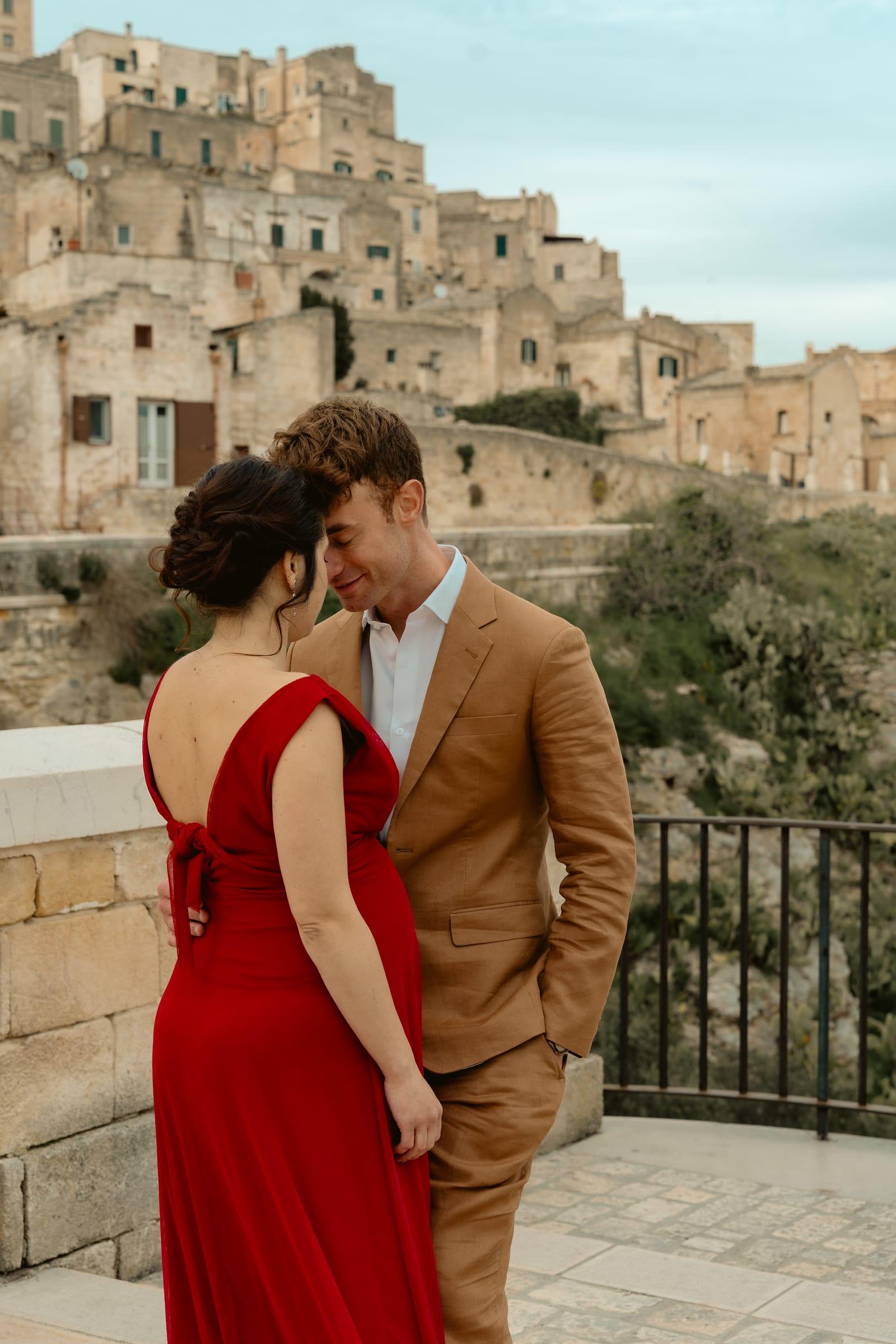 Intimate portrait in Matera's ancient streets
