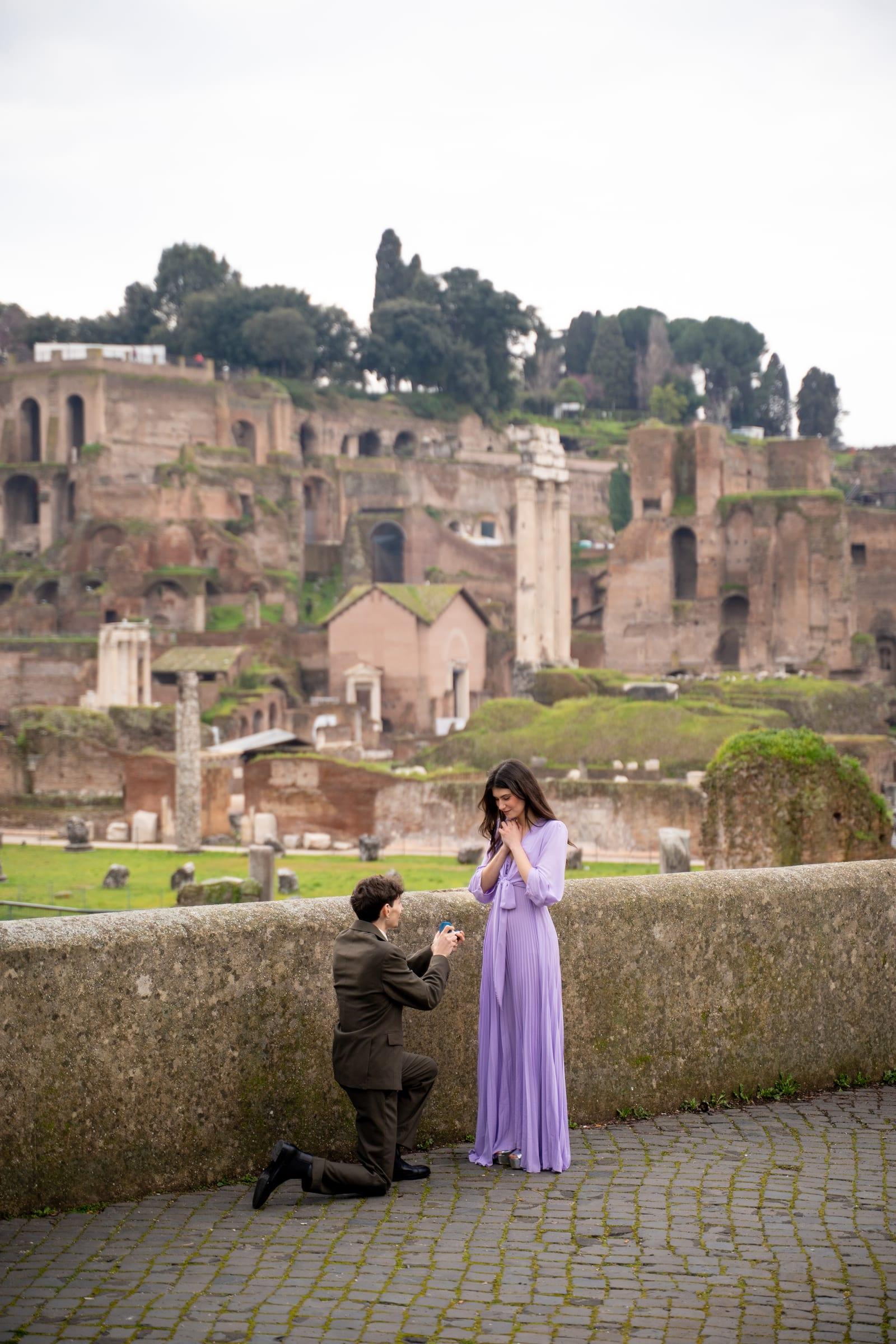 Couple in a private moment in Rome