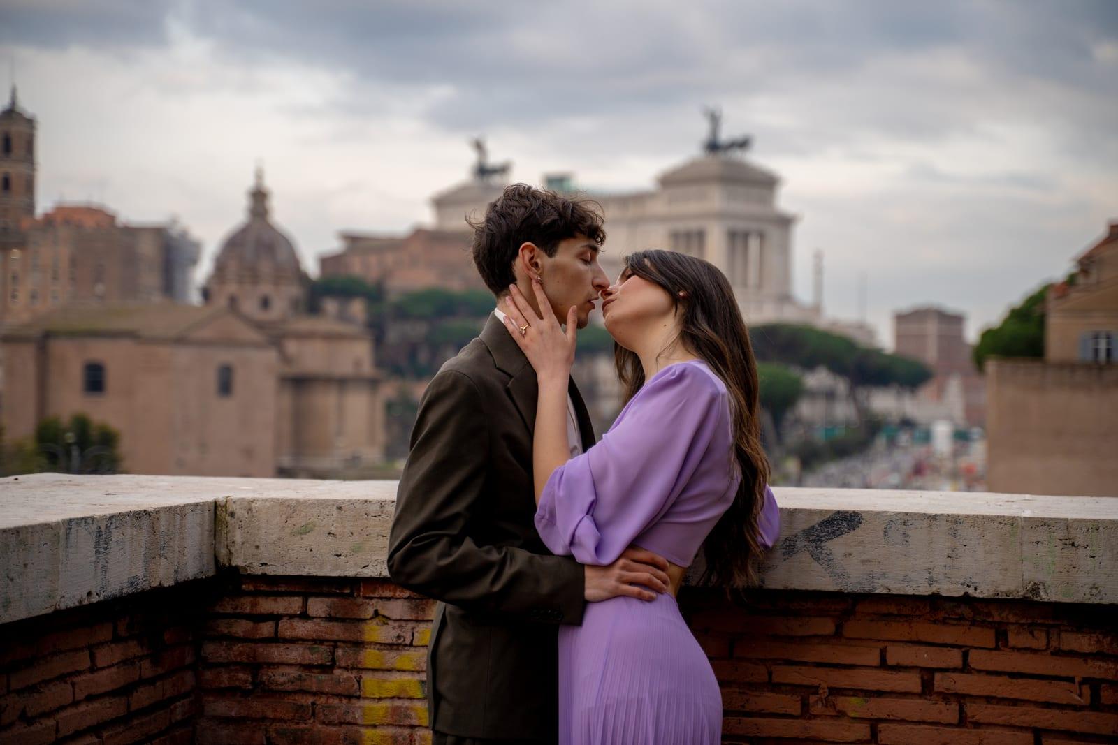 Golden-hour proposal in Rome